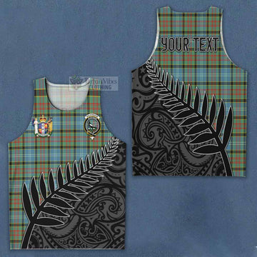 Tartan Vibes Clothing Walkinshaw Crest Tartan Men's Tank Top with New Zealand Silver Fern Half Style