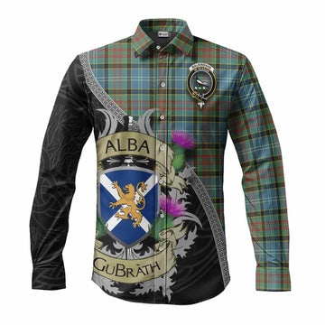 Walkinshaw Tartan Family Crest Long Sleeve Button Shirt Lion Rampant Royal Thistle Shield Celtic Inspired Men's Shirt S - Tartan Vibes Clothing