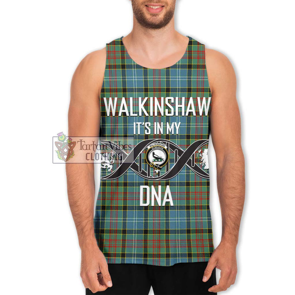 Walkinshaw Tartan Men's Tank Top with Family Crest DNA In Me Style Men - Tartan Vibes Clothing