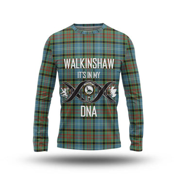 Walkinshaw Tartan Long Sleeve T-Shirt with Family Crest DNA In Me Style Unisex - Tartan Vibes Clothing