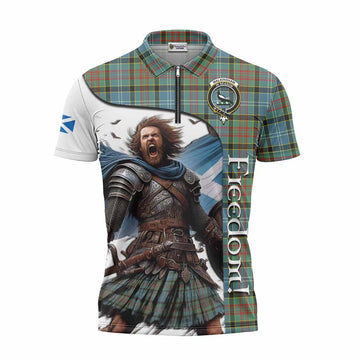 Tartan Vibes Clothing Walkinshaw Crest Tartan Zipper Polo Shirt Inspired by the Freedom of Scottish Warrior