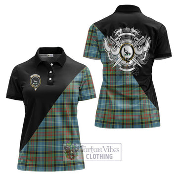Walkinshaw Tartan Women's Polo Shirt with Family Crest and Military Logo Style Women - Tartan Vibes Clothing
