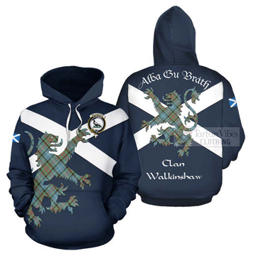 Walkinshaw Tartan Lion Rampant Hoodie Proudly Display Your Heritage with Alba Gu Brath and Clan Name Zip Hoodie - Tartan Vibes Clothing