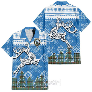 Walkinshaw Clan Christmas Hawaiian Shirt Celtic Reindeer Style Kid - Tartan Vibes Clothing