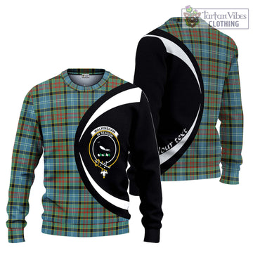 Walkinshaw Tartan Ugly Sweater with Family Crest Circle Style Unisex - Tartan Vibes Clothing
