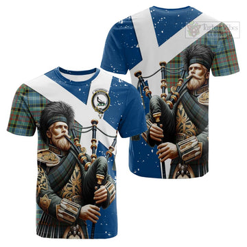 Walkinshaw Tartan Cotton T-shirt with Family Crest Scottish Bagpiper Vibes Kid's Shirt - Tartan Vibes Clothing