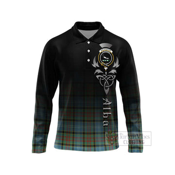 Walkinshaw Tartan Long Sleeve Polo Shirt Featuring Alba Gu Brath Family Crest Celtic Inspired Unisex - Tartan Vibes Clothing