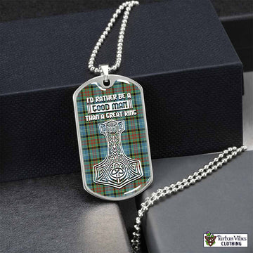 Walkinshaw Tartan Dog Tag Necklace Viking Mjolnir Style Silver No - Tartan Vibes Clothing