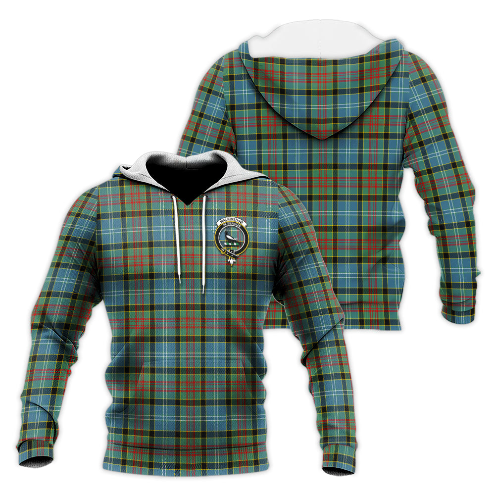 Walkinshaw Tartan Knitted Hoodie with Family Crest Unisex Knitted Pullover Hoodie - Tartan Vibes Clothing