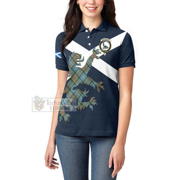 Walkinshaw Tartan Lion Rampant Women's Polo Shirt Proudly Display Your Heritage with Alba Gu Brath and Clan Name Women - Tartan Vibes Clothing