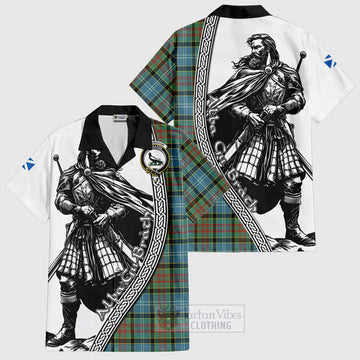 Walkinshaw Tartan Clan Crest Hawaiian Shirt with Highlander Warrior Celtic Style Kid - Tartan Vibes Clothing