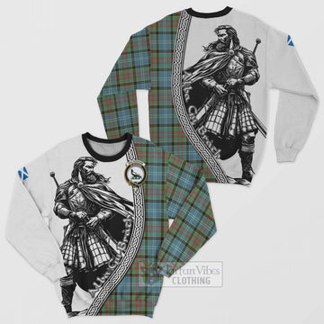 Walkinshaw Tartan Clan Crest Sweatshirt with Highlander Warrior Celtic Style Unisex - Tartan Vibes Clothing