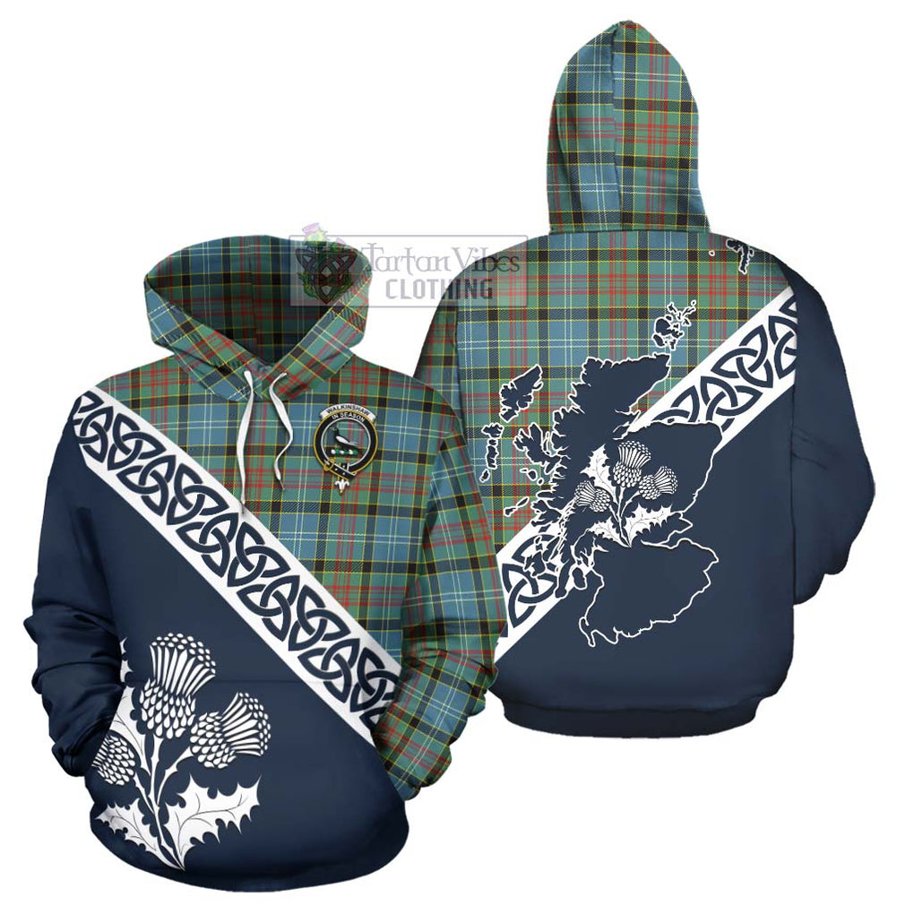 Walkinshaw Tartan Hoodie Featuring Thistle and Scotland Map Zip Hoodie - Tartan Vibes Clothing