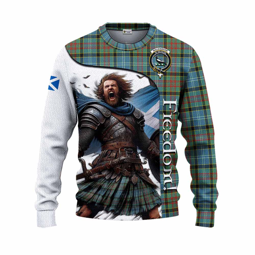 Tartan Vibes Clothing Walkinshaw Crest Tartan Knitted Sweater Inspired by the Freedom of Scottish Warrior