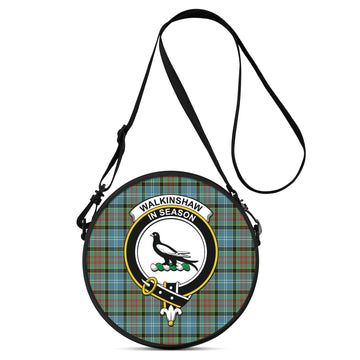 Walkinshaw Tartan Round Satchel Bags with Family Crest One Size 9*9*2.7 inch - Tartan Vibes Clothing