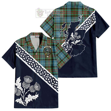 Walkinshaw Tartan Hawaiian Shirt Featuring Thistle and Scotland Map Kid - Tartan Vibes Clothing
