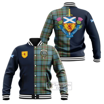 Walkinshaw Tartan Baseball Jacket Alba with Scottish Lion Royal Arm Half Style Unisex - Tartan Vibes Clothing