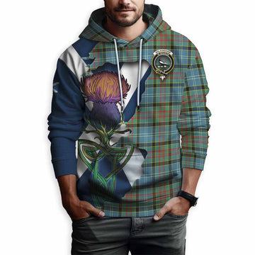 Tartan Vibes Clothing Walkinshaw Tartan Family Crest Hoodie Scottish Thistle Celtic Inspired
