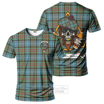 Walkinshaw Tartan T-Shirt with Family Crest and Bearded Skull Holding Bottles of Whiskey Kid's Shirt - Tartan Vibes Clothing
