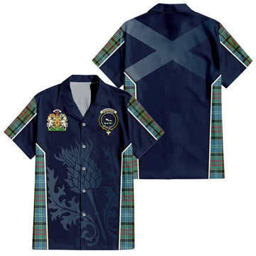 Walkinshaw Tartan Hawaiian Shirt with Family Crest and Scottish Thistle Vibes Sport Style Kid - Tartan Vibes Clothing