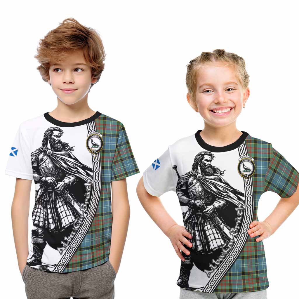 Walkinshaw Tartan Clan Crest Kid T-Shirt with Highlander Warrior Celtic Style Youth XL Size14 - Tartan Vibes Clothing