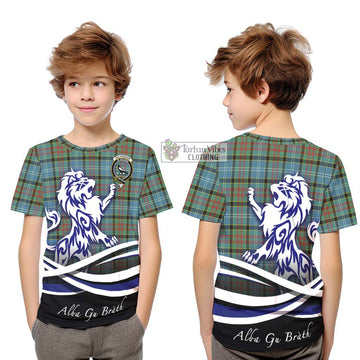 Walkinshaw Tartan Kid T-Shirt with Alba Gu Brath Regal Lion Emblem Youth XL Size14 - Tartan Vibes Clothing