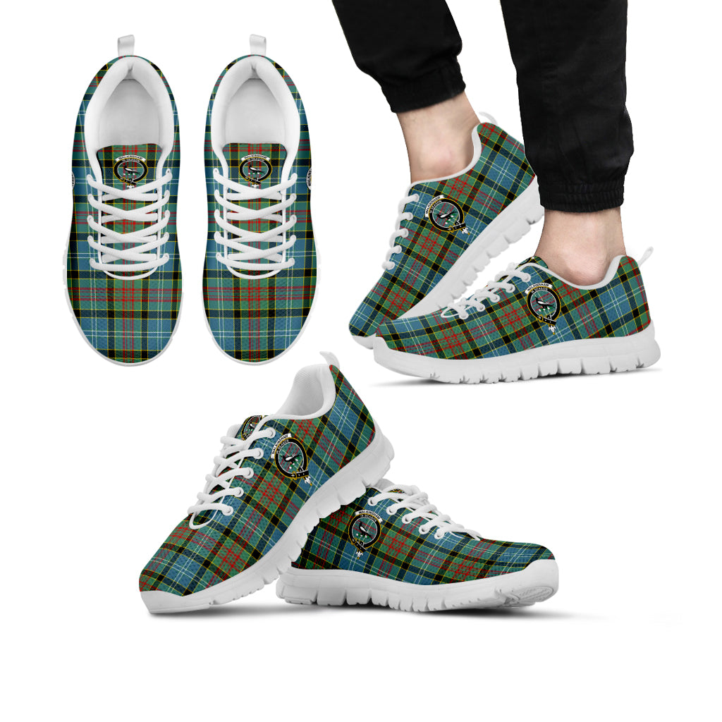 Walkinshaw Tartan Sneakers with Family Crest Kid's Sneakers - Tartan Vibes Clothing