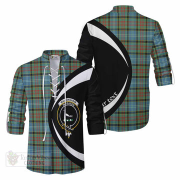 Walkinshaw Tartan Ghillie Kilt Shirt with Family Crest Circle Style Men - Tartan Vibes Clothing