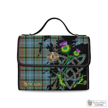 Tartan Vibes Clothing Walkinshaw Tartan Waterproof Canvas Bag with Scotland Map and Thistle Celtic Accents