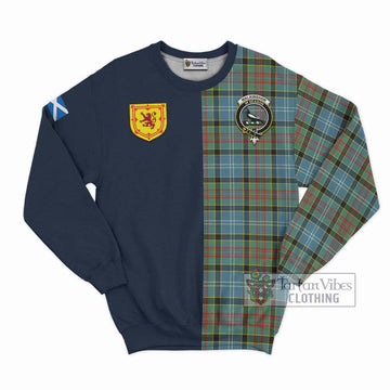 Walkinshaw Tartan Sweatshirt Alba with Scottish Lion Royal Arm Half Style Unisex - Tartan Vibes Clothing