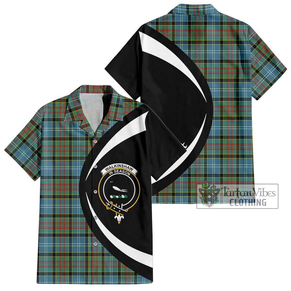 Walkinshaw Tartan Hawaiian Shirt with Family Crest Circle Style Kid - Tartan Vibes Clothing
