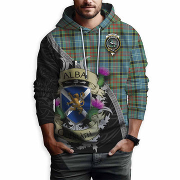 Walkinshaw Tartan Family Crest Hoodie Lion Rampant Royal Thistle Shield Celtic Inspired Pullover Hoodie - Tartan Vibes Clothing
