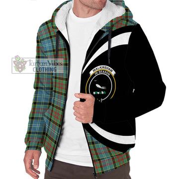 Walkinshaw Tartan Sherpa Hoodie with Family Crest Circle Style Unisex S - Tartan Vibes Clothing