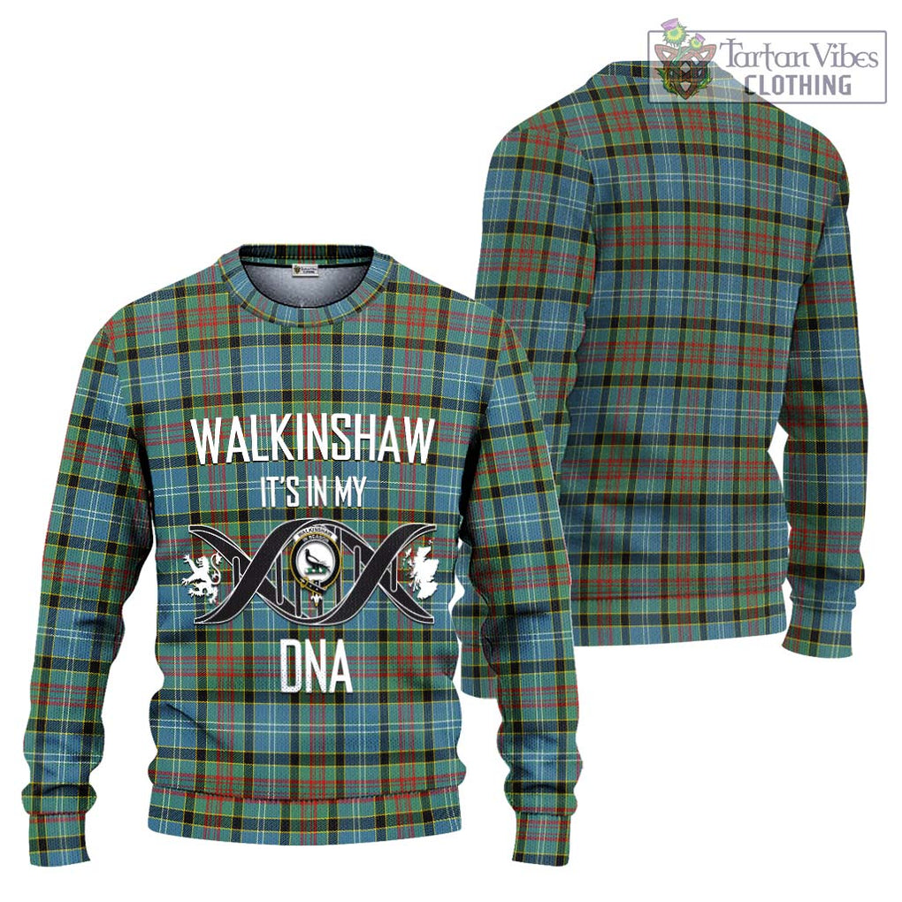 Walkinshaw Tartan Ugly Sweater with Family Crest DNA In Me Style Unisex - Tartan Vibes Clothing