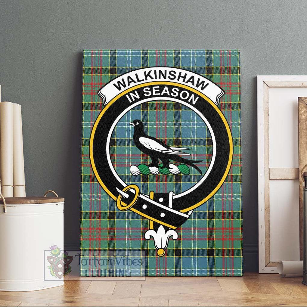 Walkinshaw Tartan Canvas Print Wall Art with Family Crest Without Frame - Tartan Vibes Clothing