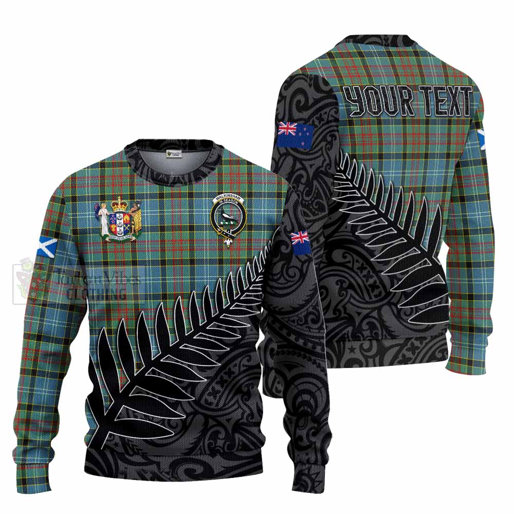 Tartan Vibes Clothing Walkinshaw Crest Tartan Knitted Sweater with New Zealand Silver Fern Half Style