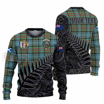 Tartan Vibes Clothing Walkinshaw Crest Tartan Knitted Sweater with New Zealand Silver Fern Half Style