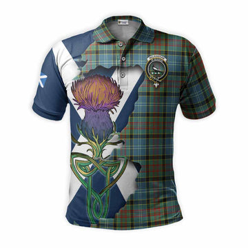 Tartan Vibes Clothing Walkinshaw Tartan Family Crest Polo Shirt Scottish Thistle Celtic Inspired