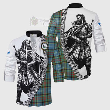 Walkinshaw Tartan Clan Crest Ghillie Kilt Shirt with Highlander Warrior Celtic Style Men - Tartan Vibes Clothing