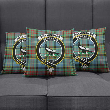 Walkinshaw Tartan Pillow Cover with Family Crest