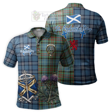 Walkinshaw Tartan Polo Shirt Happy St. Andrew's Day Half Tartan Style Kid - Tartan Vibes Clothing