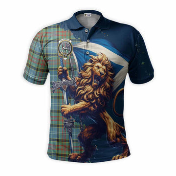 Walkinshaw Tartan Family Crest Men's Polo Shirt with Scottish Majestic Lion Kid - Tartan Vibes Clothing