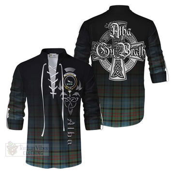 Tartan Vibes Clothing Walkinshaw Tartan Ghillie Kilt Shirt Featuring Alba Gu Brath Family Crest Celtic Inspired