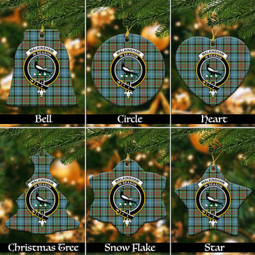 Walkinshaw Tartan Christmas Ceramic Ornaments with Family Crest Ceramic - Tartan Vibes Clothing