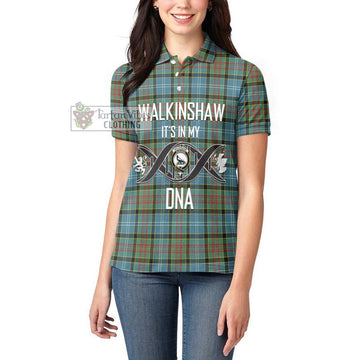 Walkinshaw Tartan Women's Polo Shirt with Family Crest DNA In Me Style Women - Tartan Vibes Clothing