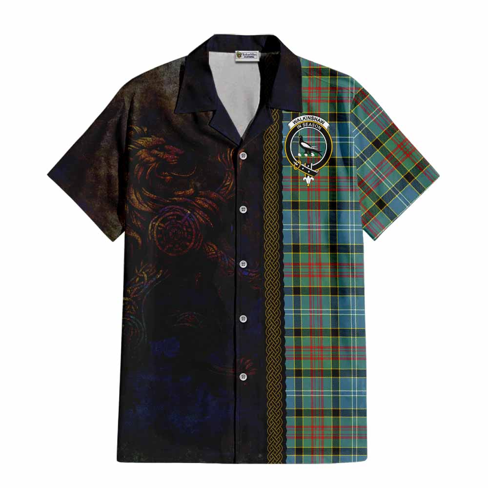 Walkinshaw Tartan Family Crest Hawaiian Shirt Alba Gu Brath Be Brave Lion Ancient Style Kid - Tartan Vibes Clothing