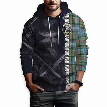 Walkinshaw Tartan Hoodie with Family Crest Cross Sword Thistle Celtic Vibes Pullover Hoodie - Tartan Vibes Clothing