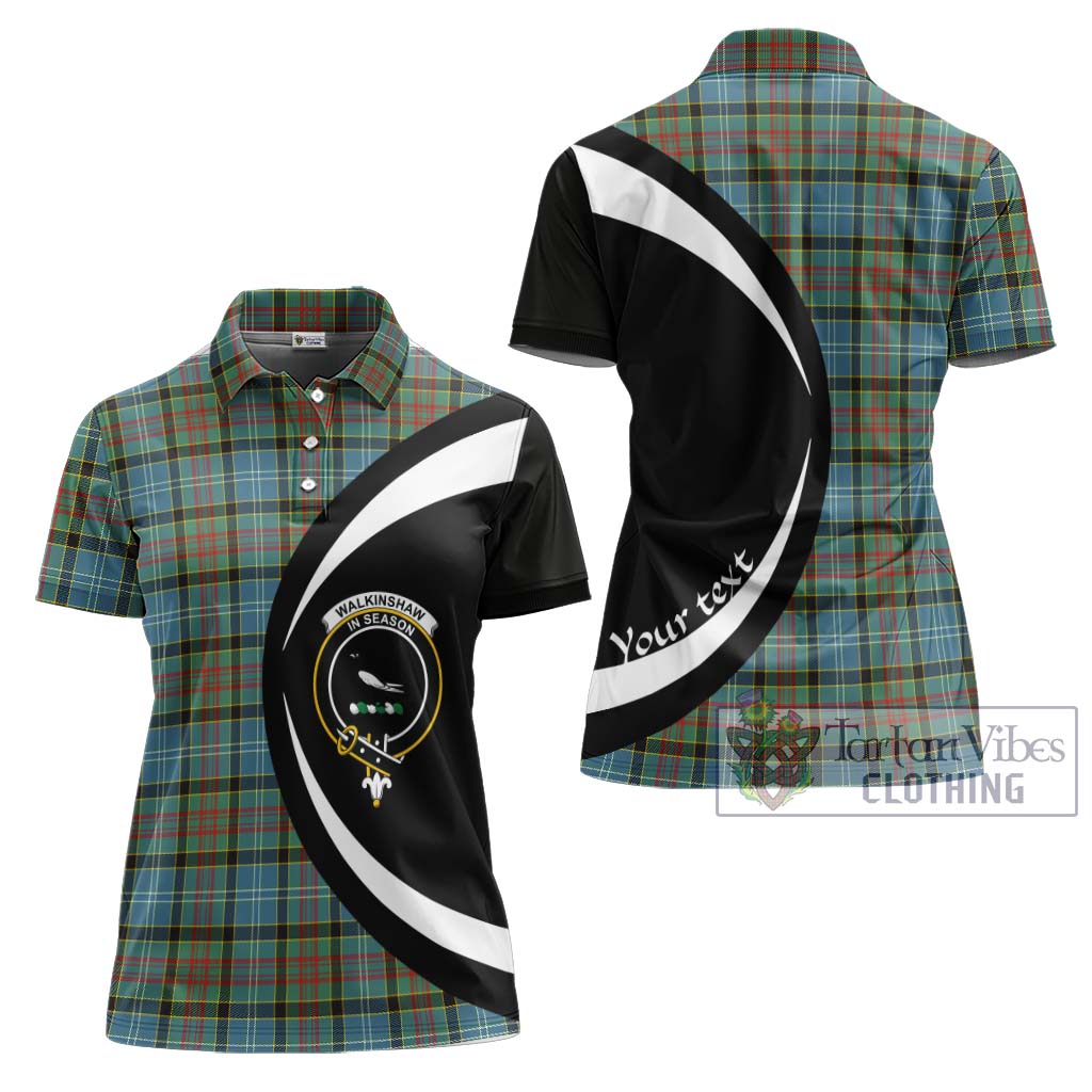 Walkinshaw Tartan Women's Polo Shirt with Family Crest Circle Style Women - Tartan Vibes Clothing