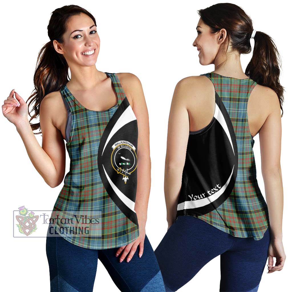 Walkinshaw Tartan Women's Racerback Tanks with Family Crest Circle Style 4XL - Tartan Vibes Clothing