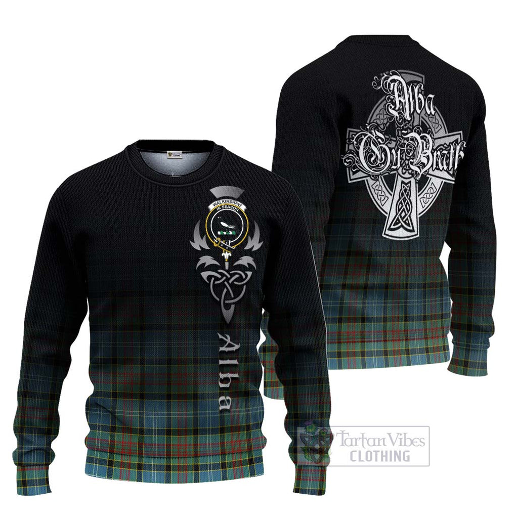 Walkinshaw Tartan Ugly Sweater Featuring Alba Gu Brath Family Crest Celtic Inspired Unisex - Tartan Vibes Clothing
